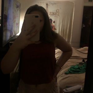 Orange soft cropped tank top